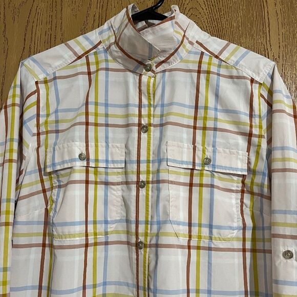 Eddie Bauer Women’s Multi Check Plaid Classic Fit Outdoor Button Down Shirt Sz-L - Picture 2 of 6